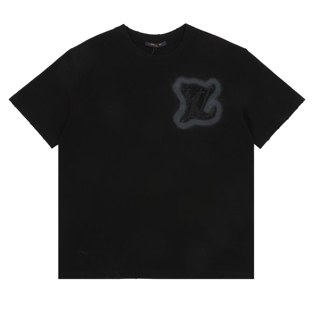 Louis Vuitton LV T-shirt Front and Back Hand-Painted Embroidery logo round Neck Short Sleeve25ss New pure cotton T Unisex T-Shirt OS Drop Shoulder Loose Fit Base Shirt Top T-Shirt Short Sleeve
