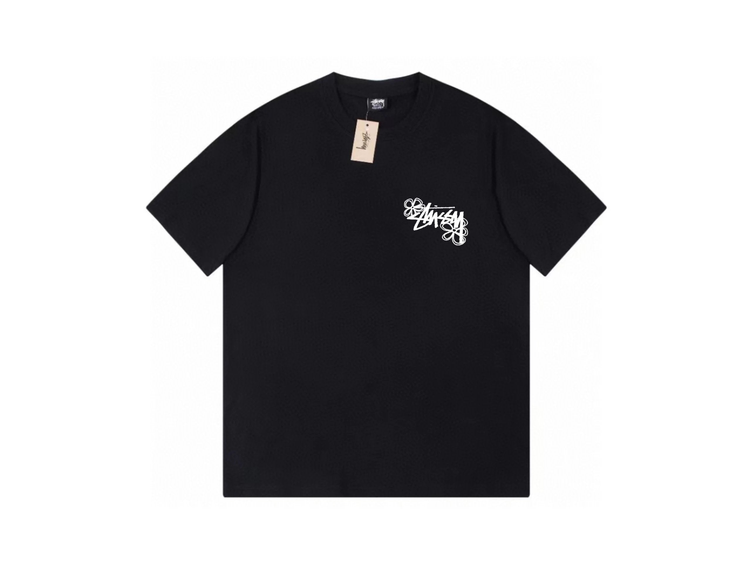 Stussy T-shirt Top Version Short Sleeve T T-shirt American Fashion Brand Modern Graffiti Cursive Script Printed Male and Female Couples Wear Loose