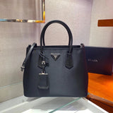 PRADA Bag Top version The Most New Shopping Bag Double Handbag Men's Briefcase Original Nylon Cloth Calfskin tote Tote Bag Shopping Bag Handbag Shoulder Bag Crossbody Bag1BG775