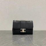 Celine women's bag Top version 【Super Original Leather High Version】24New Women's Bag VICTOIRE Handbag Iconic Metal TRIOMPHE Lock Arc De Triomphe Victory Bag victoire Chain Bag