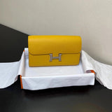 Hermes women's bag Top version New Kangkang Women's Bag epsom Leather Palm Print ConstanceToGoWoc Shoulder Crossbody Handbag Clutch Long Long Purse Wallet Dinner Bag