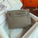 Hermes women's bag Top version 【H Handmade】Women's Bag KellyDanSe22cmevercolor Leather Imported Beeswax Thread Clutch Backpack Waist Bag Shoulder Messenger Bag Gold and Silver Buckle