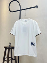 Burberry T-shirt Front Knight Embroidery logo round Neck Short Sleeve25ss New Pure Cotton Unisex Style T T-shirt OS Loose Fit Base Shirt Half Sleeve T-Shirt Top Half Sleeve