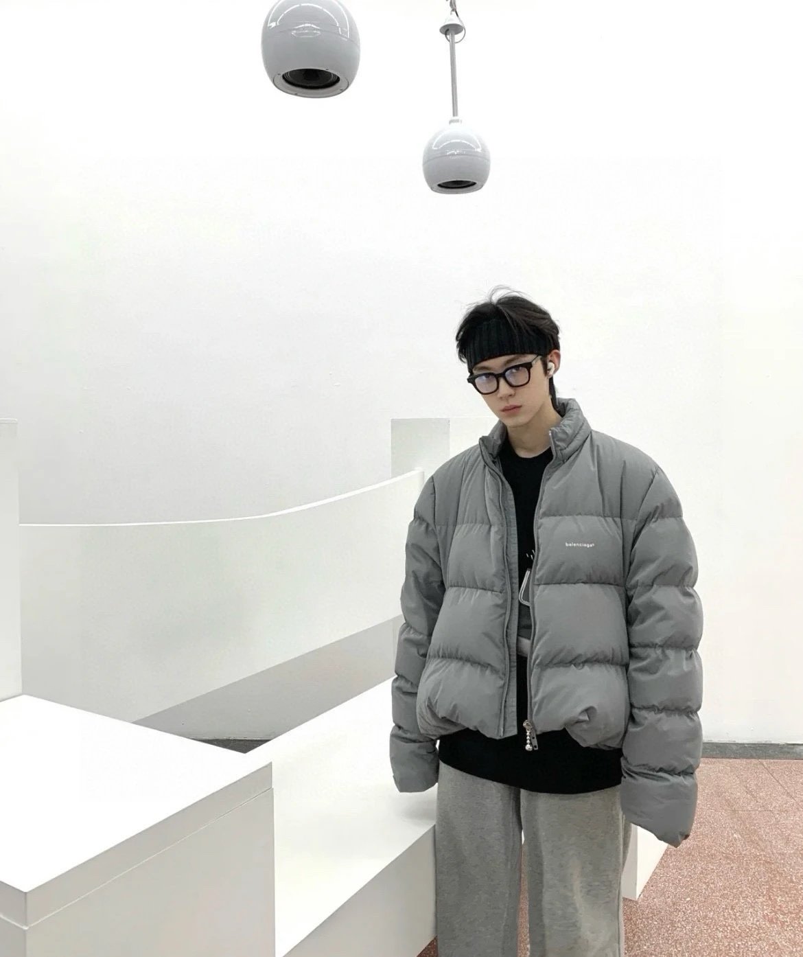 Balenciaga Down Jacket SS23Small Letter Print logo Padded Jacket Winter Warm Puffer Coat Unisex