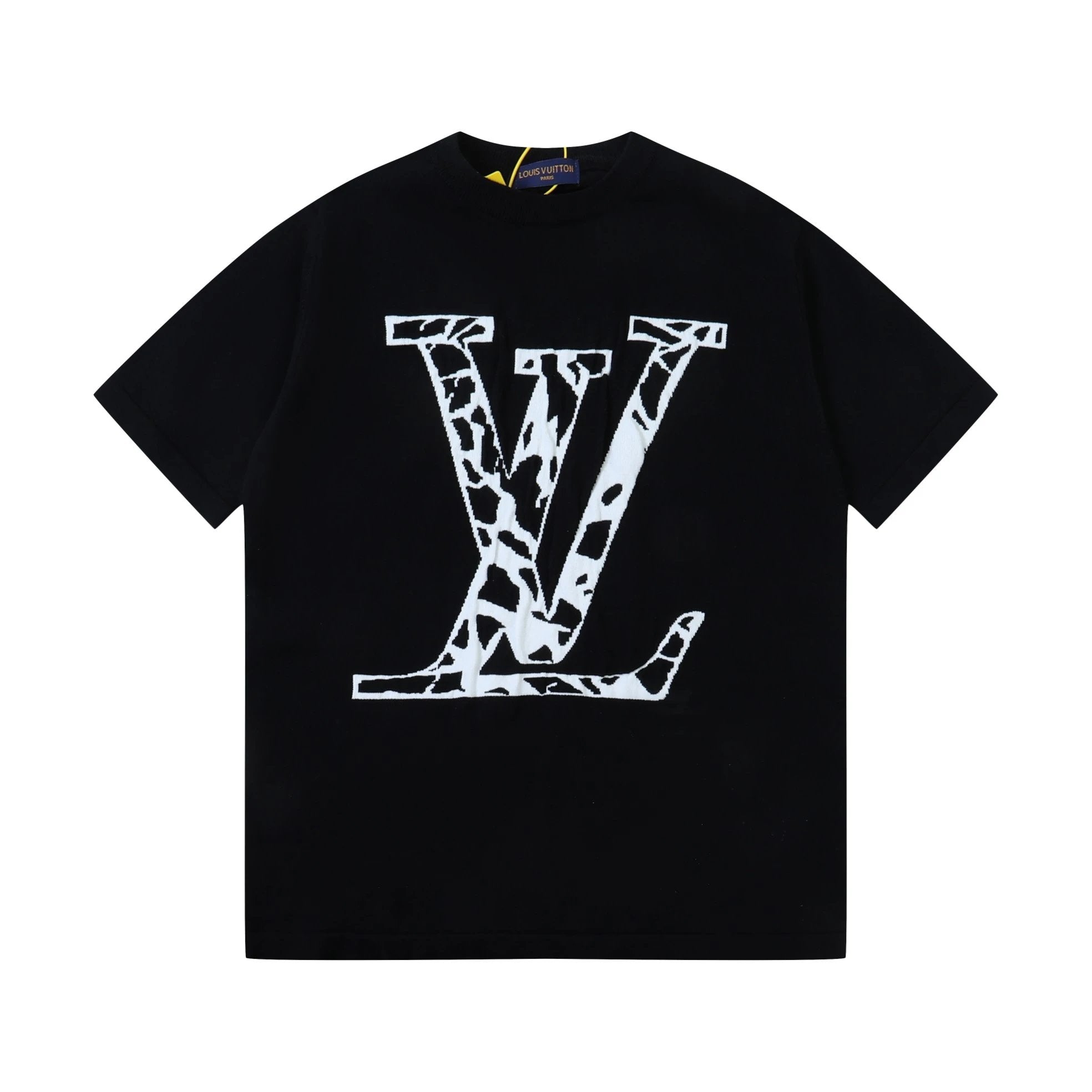 Louis Vuitton LV T-shirt Back Blue Floral Knit Letters logo round Neck Short Sleeve25ss New Pure Cotton Unisex Style T Casual T-Shirt Base Layer Shirt OS Loose Fit Half Sleeve Top Plus Size