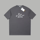 Dior T-shirt Chest Letter Embroidery logo round Neck Short Sleeve25ss New Pure Cotton Unisex Style T Casual T-Shirt Base Layer Shirt OS Loose Fit Half Sleeve Top Plus Size