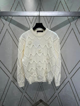 Louis Vuitton LV Sweater Cable Knit Three-Dimensional Chain Loop Crew Neck Sweater Monogram Element Unisex Autumn Winter New Arrival