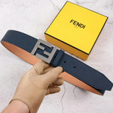 FENDI Belt Top version New Men's Leather Belt Little Monster Genuine Leather Business Smooth Buckle Belt