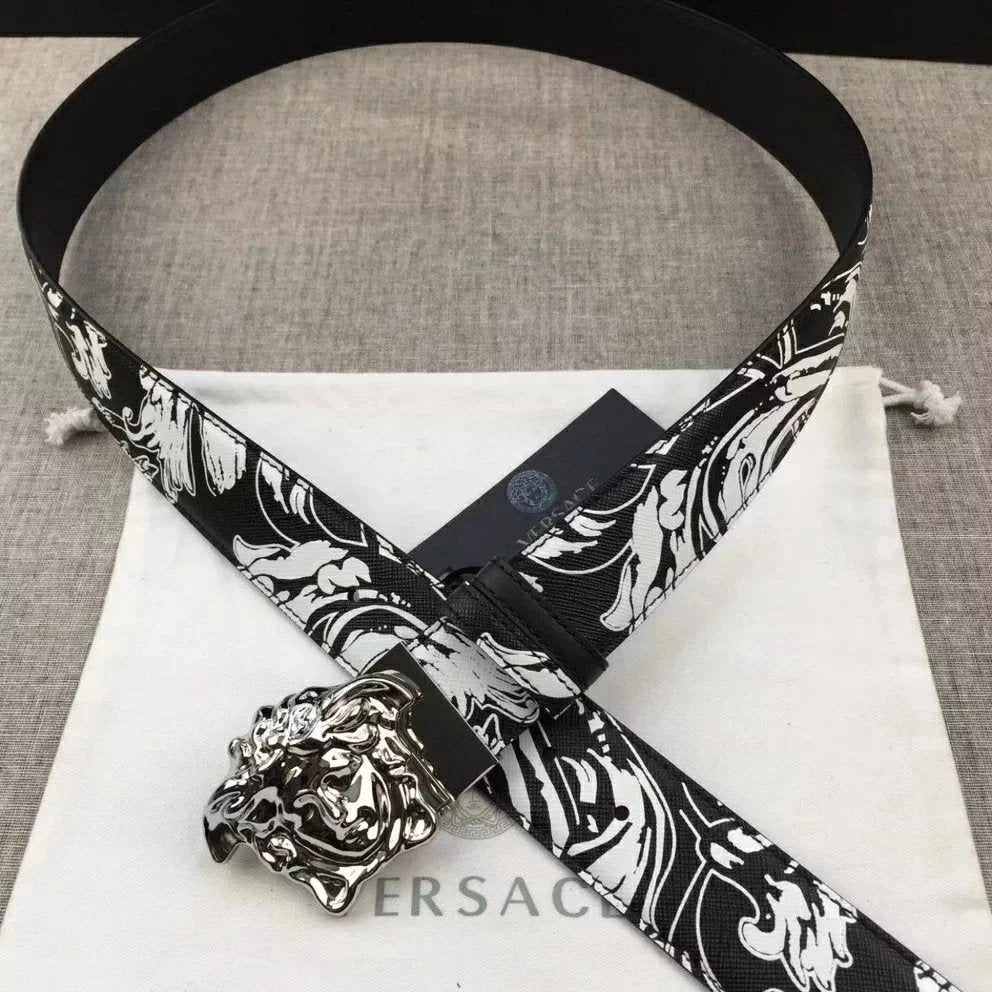 VERSACE Belt Top version Belt Men's Women's Universal Belt Belt Classic Printing Imported from Italy Cowhide Leather Business Casual Fashion Trend