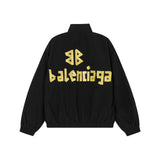Balenciaga Jackets 3D Tape Letters LOGO Printed Stand Collar Jacket Casual Loose Versatile Cardigan Sportswear os Unisex Style24ss Autumn and Winter New Products