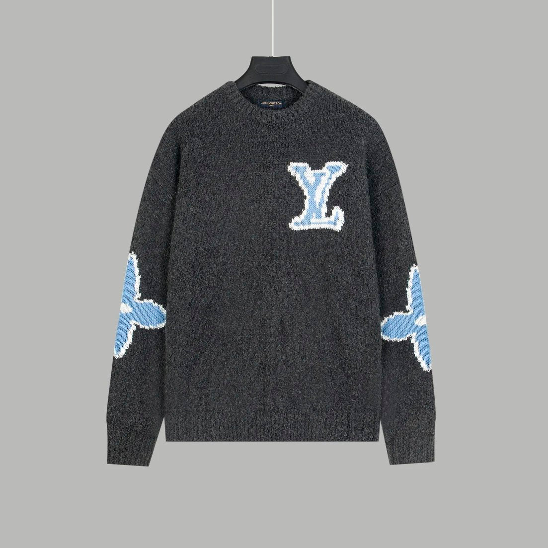 Louis Vuitton LV Sweater Letter Intarsia Wool Crew Neck Sweater Long Sleeve Pullover Thickened Lazy Style OS Loose Fit Knit Jacket Unisex