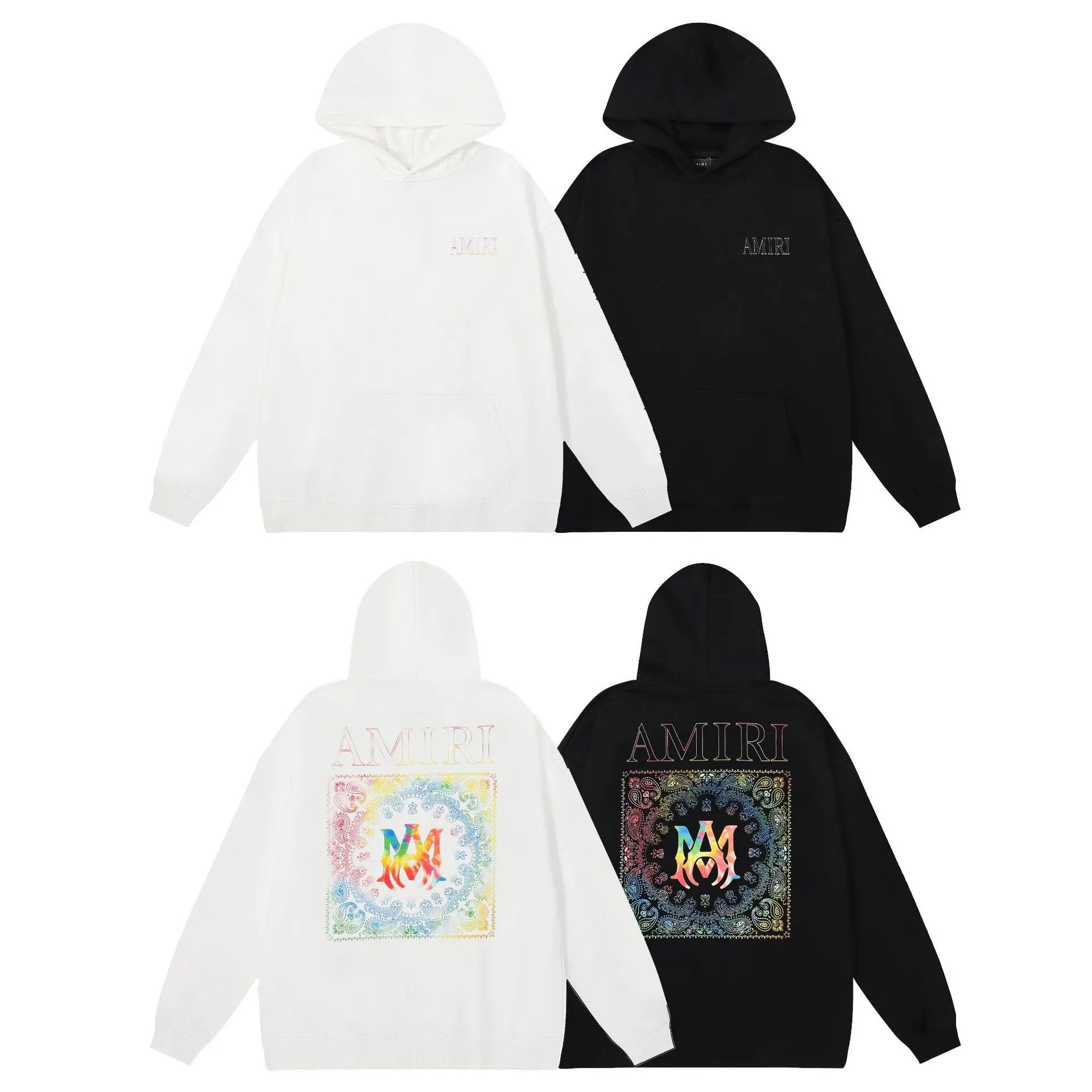 Amiri Hoodie 2023Autumn and Winter New Colorful Pattern Letters Printed Hoodie Men and Women Same Style