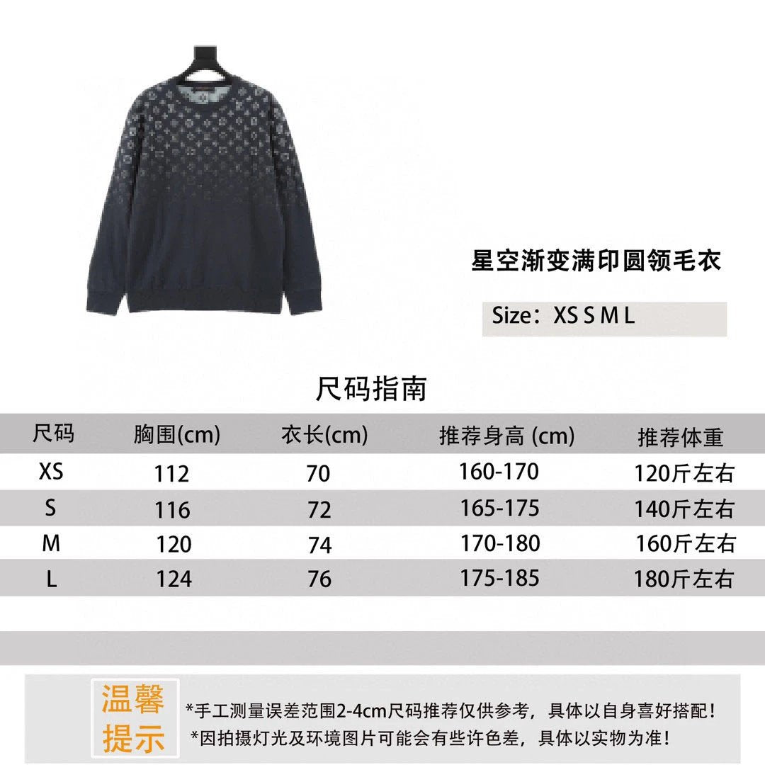 Louis Vuitton LV Sweater 24FW Starry Sky Gradient round Neck Sweater for Men and Women