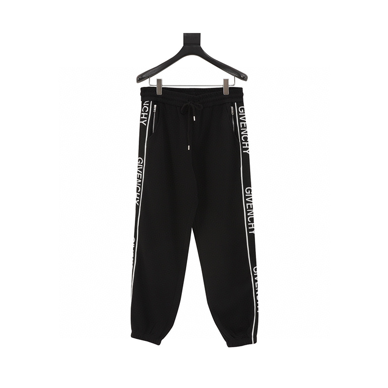 Givenchy Sweatpants Side logo Jacquard Net Tape Zipper Double Pocket Trousers for Men and Women