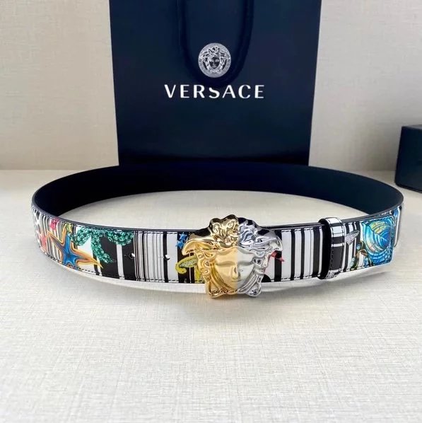 VERSACE Belt Top version Belt Men's Belt Belt Classic Printing Imported from Italy Cowhide Leather Business Casual Fashion Trend