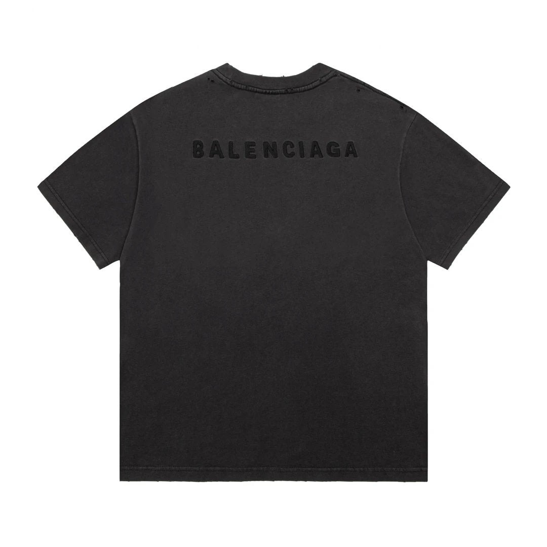 Balenciaga T-shirt Front and back English embroidery logo round Neck Short Sleeve25ss New pure cotton T Unisex T-Shirt OS Drop Shoulder Style Base Shirt Top T-Shirt Half Sleeve
