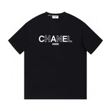 Chanel T-shirt FW Series LOGO Letter Printing T T-shirt Overall240g Double Yarn Fabric，Three-Dimensional logo Letter Print Pattern