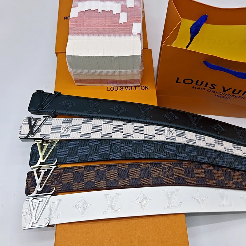 Louis Vuitton LV Belt Belt Men's Graffiti Casual All-Matching Men's Smart Guy Belt Trendy Brand Pant Belt Young Student Pants Belt