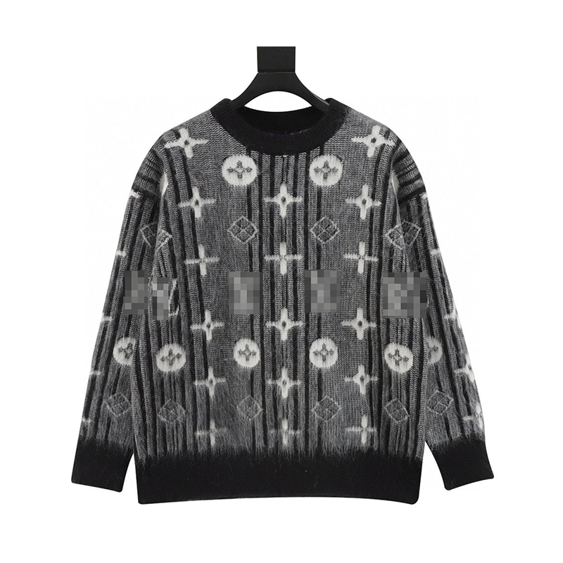 Louis Vuitton LV Sweater Full logo Jacquard Blended Mohair Pullover Sweater for Men and Women