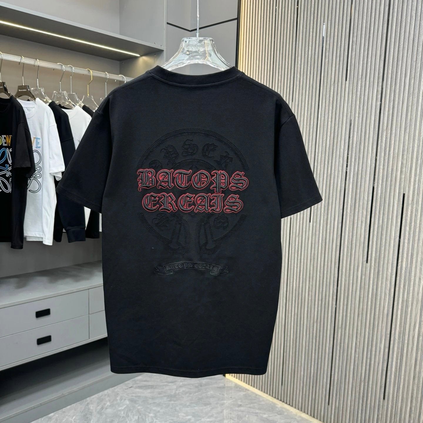 Chrome Hearts T-shirt Chest with Sanskrit Letter Embroidery logo round Neck Short Sleeve25ss New Pure Cotton Unisex Style T T-shirt OS Loose Fit Base Shirt Top Half Sleeve T-Shirt