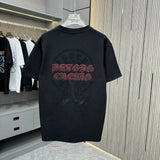 Chrome Hearts T-shirt Chest with Sanskrit Letter Embroidery logo round Neck Short Sleeve25ss New Pure Cotton Unisex Style T T-shirt OS Loose Fit Base Shirt Top Half Sleeve T-Shirt