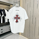 Chrome Hearts T-shirt Shao Hua Patch Embroidery logo round Neck Short Sleeve25ss New Pure Cotton Unisex Style T Casual T-Shirt Base Layer Shirt OS Loose Fit Half Sleeve Top Plus Size