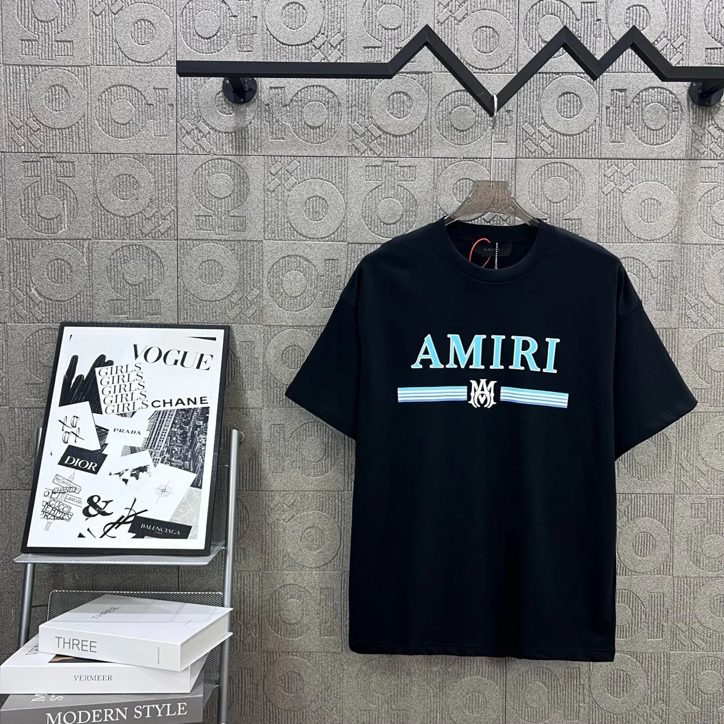 Amiri T-shirt Classic Letter Print on the Chest logo round Neck Short Sleeve25ss New pure cotton T Unisex T-Shirt OS Loose Fit Base Shirt G Home Top Half Sleeve T-Shirt