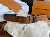 Louis Vuitton LV Belt Top version 【Counter Quality】The Most New Belt3.5cm Men's Belt Metal Buckle Men's Leather Belt with Classic Presbyopic Checkered Belt with Genuine Goods Packaging No Problem in and out of the Counter Versatile Casual Fashion Formal W