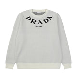 PRADA Sweater Yarn-dyed Letters LOGO Knitted Crew Neck Sweater Long Sleeve Pullover Thickened Lazy Style OS Loose Fit Jacket Unisex Same Style Inner Versatile Casual Top