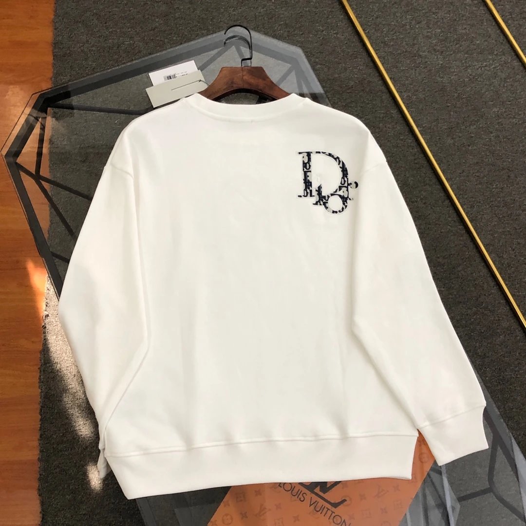 Dior Hoodie 2024New Model Labeling logo Round Neck Sweatshirt Pullover Unisex Sports Casual Loose Fit Versatile New Autumn Winter Collection