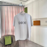 Dior T-shirt Chest Letter Print logo round Neck Short Sleeve25ss New pure cotton T Unisex T-Shirt OS Loose Fit Base Shirt Top Half Sleeve T-Shirt