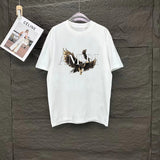 Amiri T-shirt Front Eagle Pattern Print logo round Neck Short Sleeve25ss New Pure Cotton Unisex Style T Casual T-Shirt Base Layer Shirt OS Loose Fit Half Sleeve Top Plus Size
