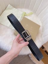 Burberry Belt Top version 【Original Custom】Original New Men's Leather Belt Width3.5cm Double-Sided Imported First Layer Calfskin Full Grain Leather Genuine Goods Quality Original Letter Rotating Buckle Counter Full Set Gift Box Packaging B Home Belt