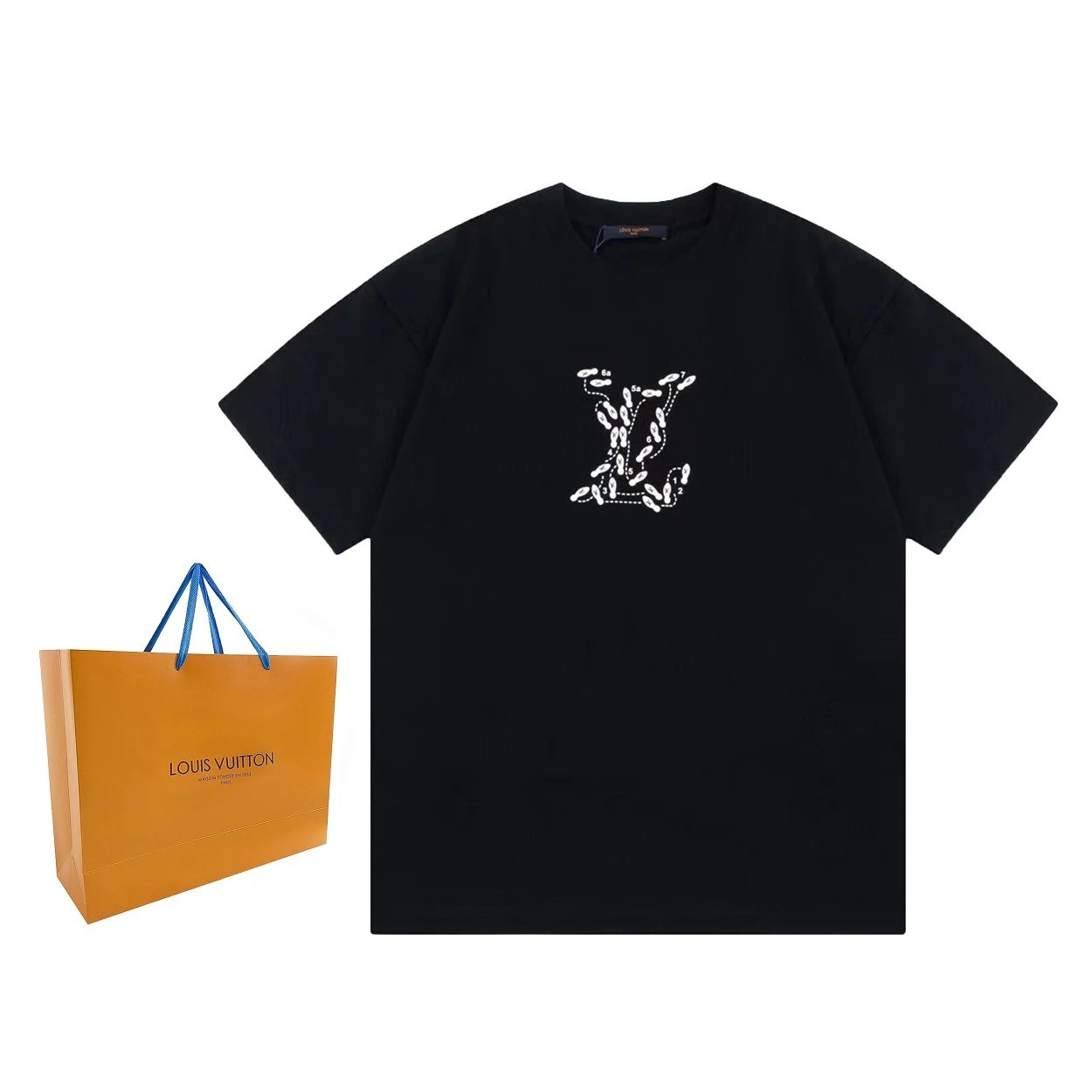 Louis Vuitton LV T-shirt Chest Print logo round Neck Short Sleeve25ss New Pure Cotton Unisex Style T T-shirt OS Loose Fit Base Shirt Short Sleeve T-Shirt Top