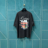 Balenciaga T-shirt Front Chest Pull Tooth HNA Night Scene Print logo round Neck Short Sleeve25ss New pure cotton T Unisex T-Shirt OS Loose Fit Base Shirt Top Half Sleeve T-Shirt