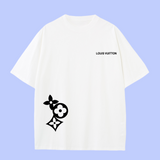 Louis Vuitton LV T-shirt Pre-printed Floral Pattern logo round Neck Short Sleeve25ss New Pure Cotton Unisex Style T T-shirt OS Loose Fit Base Shirt Top Half Sleeve T-Shirt