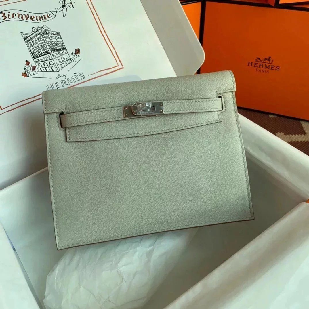 Hermes women's bag Top version 【H Handmade】Women's Bag KellyDanSe22cmevercolor Leather Imported Beeswax Thread Clutch Backpack Waist Bag Shoulder Messenger Bag Gold and Silver Buckle