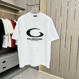 Balenciaga T-shirt Chest Patch Embroidery logo round Neck Short Sleeve25ss New Pure Cotton Unisex Style T T-shirt OS Loose Fit Base Shirt Half Sleeve T-Shirt Top Half Sleeve