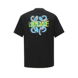 LOEWE T-shirt Back3D 3D Embossed Letter Print logo round Neck Short Sleeve25ss New Pure Cotton Unisex Style T Casual T-Shirt Base Layer Shirt OS Loose Fit Half Sleeve Top Plus Size