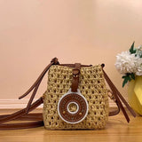 Louis Vuitton LV Women's Bag Top version 【Super Original】M24723Woven Raffia Cubic Bag Series ONTHEGO Medium Handbag Tote Bag NoeBB Bucket Bag M24722Woven Raffia NOEPURSE Bucket Handbag M83521TwistWest Handbag
