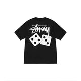 Stussy T-shirt Top Version Fashion Brand Plush Dice Summer Men's and Women's Same Style Short Sleeve T T-shirt