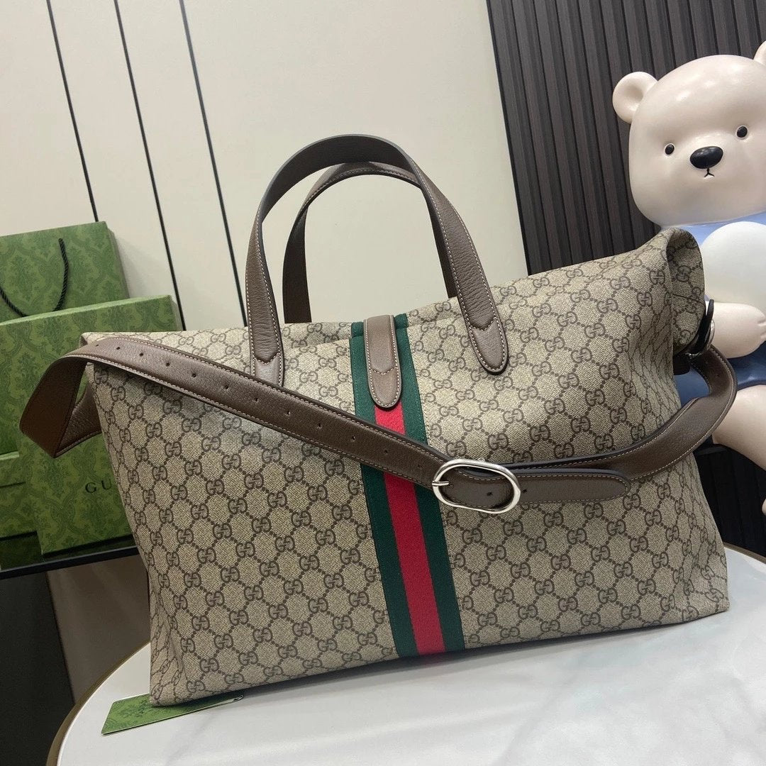 Gucci Tote Bag/Briefcase/Travel Bag Top version 【High Version Original Leather】2024New Jackie1961Series Large Backpack Backpack Women's Bag Men's Backpack Backpack45cm Travel Bag Luggage Bag Leisure Bag Tote Package Tote Bag Model：771344，771343