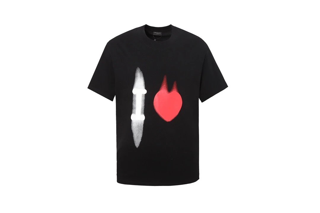 Balenciaga T-shirt Mark Pen Thread Collar Letter Embroidery Round Neck Short Sleeve Pure Cotton T Unisex T-Shirt OS Loose Fit Base Shirt Summer New Casual Simple T-Shirt