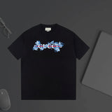 Gucci T-shirt Letter Dragonfly Print on the Chest logo round Neck Short Sleeve25ss New pure cotton T Unisex T-Shirt OS Loose Fit Base Shirt Top Half Sleeve T-Shirt