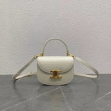 Celine women's bag Top version 【Original Leather High Quality】23Early Spring LISA Same Style mini Saddle bag besace Triomphe Mini Hand Holding Saddle Bag Crossbody Handbag Shoulder Bag2023New mini Saddle Bag Women's Bag101063
