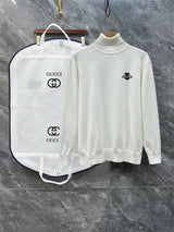 Gucci Sweater Little Bee logo Turtleneck Sweater Coat Unisex Outerwear Long Sleeve Soft Lazy Style OS Loose fit