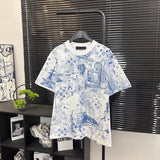 Louis Vuitton LV T-shirt 25ss New Pure Cotton Unisex Style T Casual T-Shirt Base Layer Shirt OS Loose Fit Half Sleeve Top Plus Size