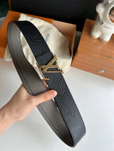 Louis Vuitton LV Belt Top version 【Counter Quality】The Most New Belt4.0cm Men's Belt Metal Buckle Men's Leather Belt with Classic Presbyopic Checkered Belt with Genuine Goods Packaging No Problem in and out of the Counter Versatile Casual Fashion Formal W