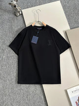 Louis Vuitton LV T-shirt Precision Embroidered Chest Letters logo round Neck Short Sleeve25ss New Pure Cotton Unisex Style T T-shirt OS Loose Fit Base Shirt Half Sleeve T-Shirt Top Half Sleeve
