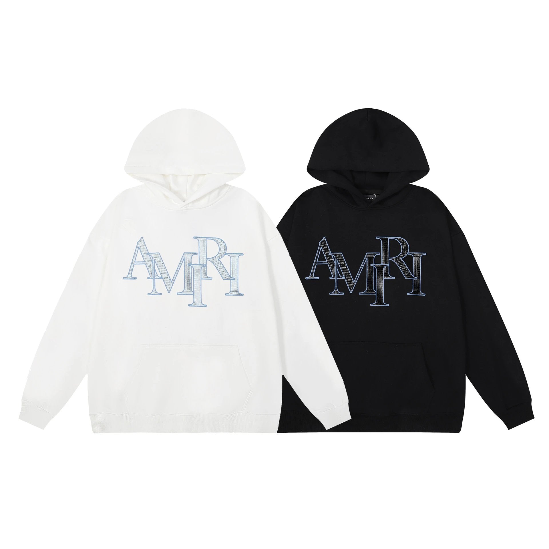 Amiri Hoodie 2024Autumn and Winter New Rhinestone Letter Pattern Leisure Pullover Hooded Sweater